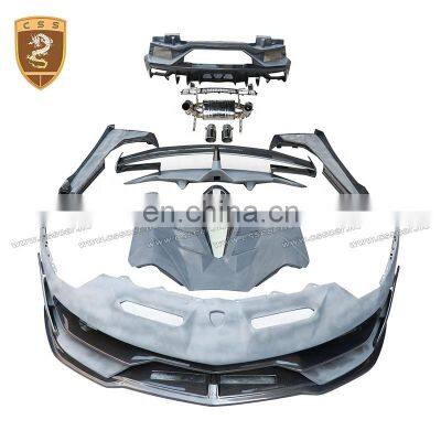 SVJ Style Half Carbon Fiber Car Bumper Rear Engine Hood Rear Spoiler Full Body Kit For Lambor Aventador Cabriolet LP700