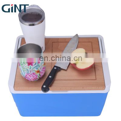 Gint  cooler box with wooden lid cooler box  11L pu foam Food grade wholesale OEM insulated outdoor eco friendly