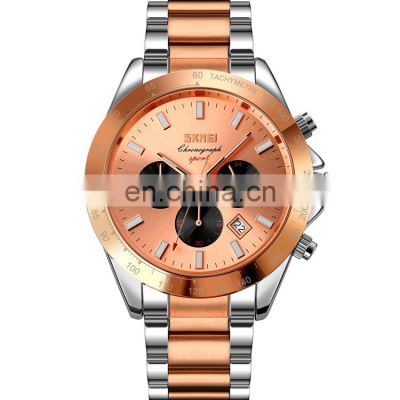 SKEMI 9259 Fashion Stainless Steel Watches Men Luxury Brand Automatic Stopwatch Quartz Watch