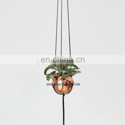 copper plated round hanging planters