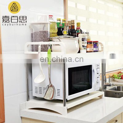 Kitchen Microwave Oven storage Rack Shelving Unit, 2-Tier Adjustable Stainless Steel Storage Shelf