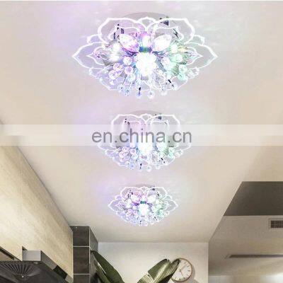 Petals LED Brass Gold Chandelier Stairway Pendant Light For Aisle Hallway Corridor Glass Ceiling Light