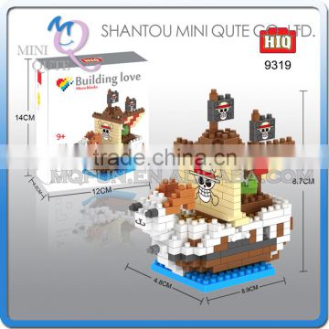 Mini Qute HIQ Anime One piece Thousand Sunny Going Merry pirate ship plastic building cartoon model educational toy NO.9319