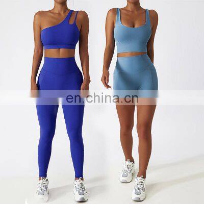 Breathable Cloud Fabric 2/3/4 Piece Sports Yoga Set Soft Women Uotdoor Fitness Wear Clothing Bra Top Match Tights Gym Suit Set