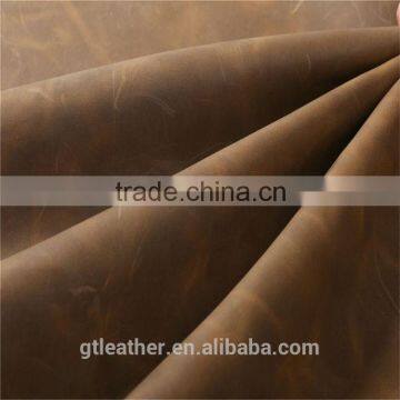 Genuine crazy horse cow action leather for leather goods