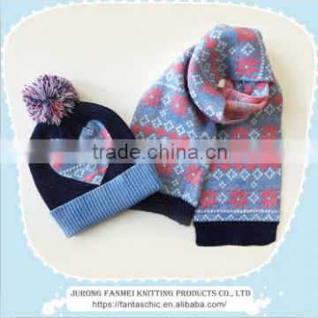 2016 newst jacquard hat and scarf set