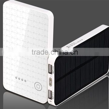 Hot selling patent mini solar charger for travel 6000mA dual outputs with flashlight