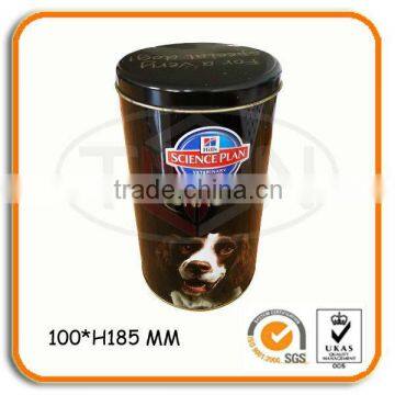 Round Pet Food Packaging Tin Box