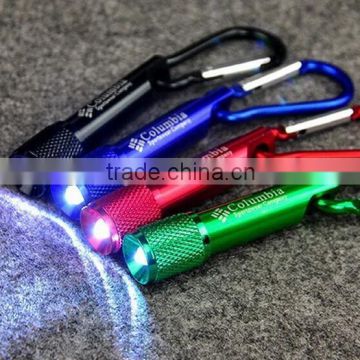 Hot Selling Aluminum LED Keychains Novelty Mini Torch Flashlight Keyrings Customized Logo