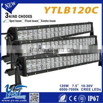 high bright Double LED Light Bar 120W 6500K IP 67 Off-road Driving Wholesale Led Light Bar for trucks SUV