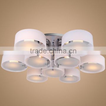 Acrylic LED Suspension Luminaire Modern Lighting Fitures Dining Room 9 * 60W Chrome Finish Restaurant Hanging Lamp for Living