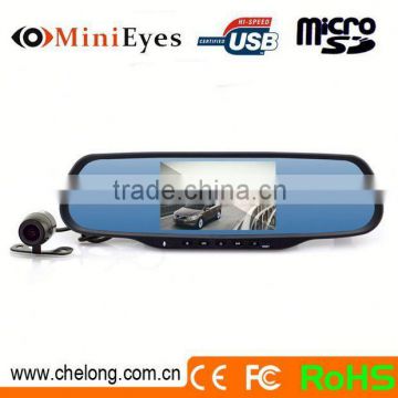 Chelong Factory 5.0inch Android 4.0.4 Dual Lens 120deg Wifi G-sensor GPS 1080p dvr gps tracker mirror monitor
