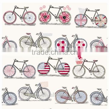 600D polyester oxford bike print fabric for bag and luggage