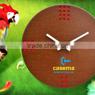 advertising gifts round clock wooden look clock
