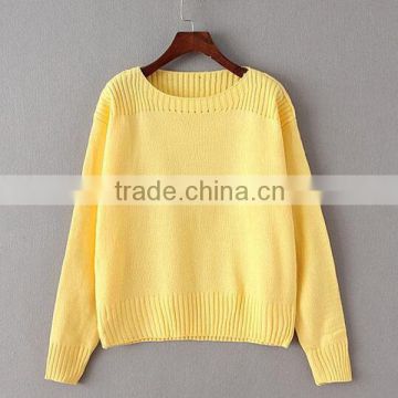 BGA15076 New arrival knitted sweater long sleeve round neck womens pullover