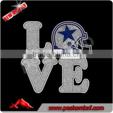 Bling Motif Glitter Love Cowboy Helmet Wholesale Iron on Rhinestones