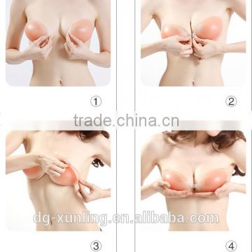 New Arrived Lady's Sexy Stealth Sticky Silicone Bra Adhesive Stick On Gel Push Up Invisible Strapless Backless Bra Silicone