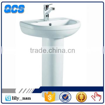 High quality floor mounted ceramic pedestal wash basin