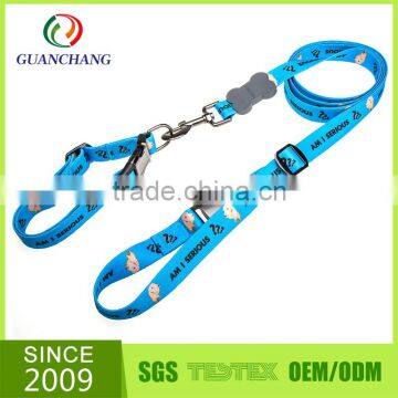 China factory custom print logo nylon dog collar and leash