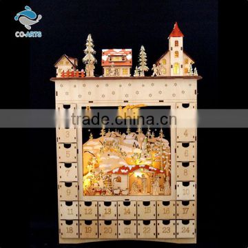 Latestly design antique miniature wood crafts battery charge lighting