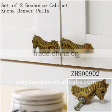 Set of 2 seahorse drawer pulls
