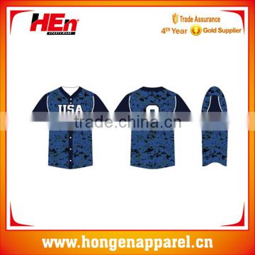 Wholesale custom camo baseball jersey professional design/quality cheap baseball jerseys uniforms