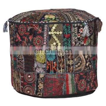 Indian Handmade Ottoman Pouf Cover Vintage Ottoman Pouf Foot Stool Ottoman Pouf Cover