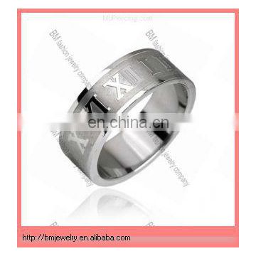 good quality hot design Surgical Steel Ring with Roman Numerals jewelry with cheap price
