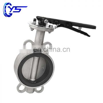 Stainless Steel Body PTFE Seat Wafer Type Manual Butterfly Valve For 120 Degree