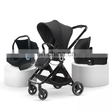 Portable Baby Carriage Stroller Foldable Luxury Baby Stroller Adjustable High View Pram Travel System Infant Carriage