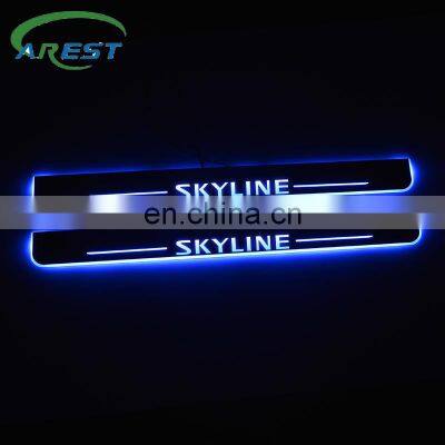 2pcs Car LED Door Sills Moving Light for Nissan Skyline V35 V36 V37 R30 R32 R33 R34 Auto Door Sill Scuff Plate Pedal Guard