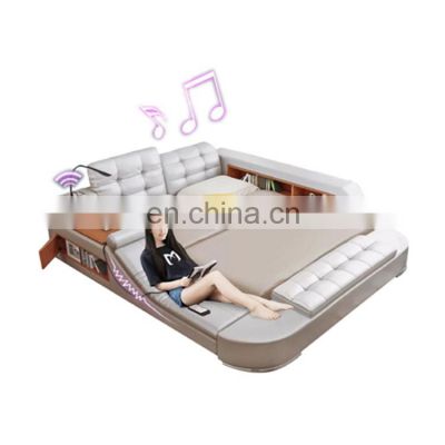 European Modern style leather sofa wood beds room furniture for home or hotel
