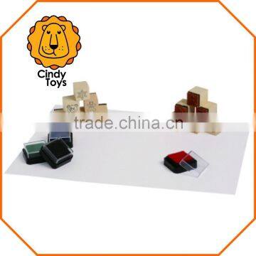 Wooden Mini Rubber Stamps Christmas 16 pcs for Christmas