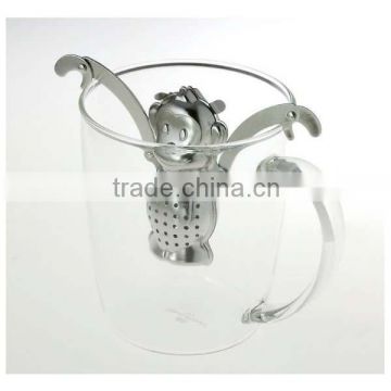 YangJiang supplier monkey shaped stainless steel tea strainer
