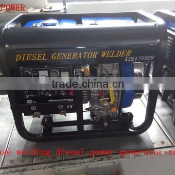 AC Single phase 2KW/60HZ/110/220V/DC 160A diesel welding generator (KDE6500EW)