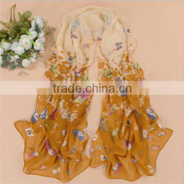 fashionable design colorful printing women silk scarf