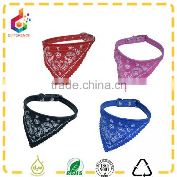 Colourful triangular bandage pet leather collar