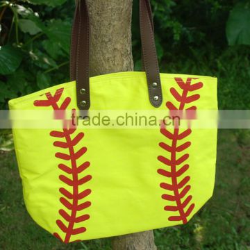 Wholesale Domil Blanks Kids Sports Tote Softball Bags with PU faux leather Handles