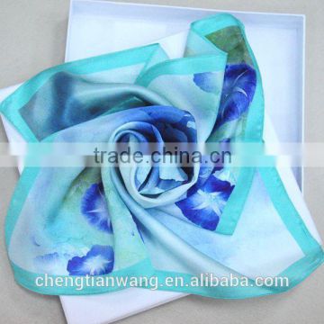 alibaba china supplier 100% silk satin digital print square scarf