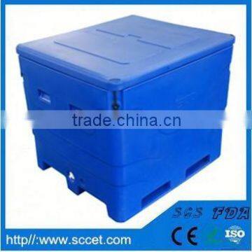 roto-molded fish bin fish cooler for storing and transfer fish tub