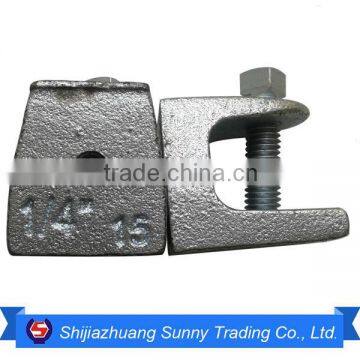 Malleable 1/4" zinc plated beam clamp