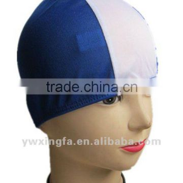 Children Lycra Swim Cap cheapest Blue and white Swiming caps for all and waterproof swimming caps