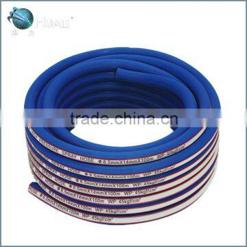 Blue color PVC hose high pressure spray hose with 3 layers, parallel crossing hose for Pakistan