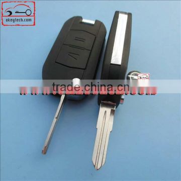 OkeyTech Opel 2 button flip key blank with right blade YM28A blade for opel flip key shell for Opel key
