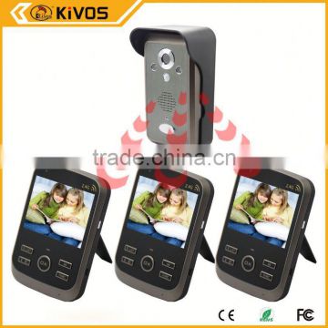 2.4Ghz 300meter kivos kdb300 video door phone outdoor camera With Pir Auto-detection Recording