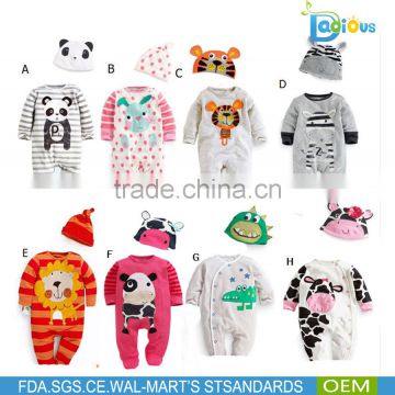 new arrival little panda pattern organic cotton baby rompers wholesale newborn baby clothes