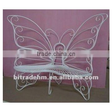 white metal butterfly bench for garden