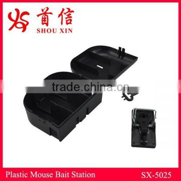 Hot Sales Mice Bait Station Rat Bait Box Catch Mouse trap Plastic Black Rodent Catcher SX-5025