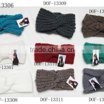 2016 Fashion Hot popular lady bow turban winter crochet acrylic knitted headband