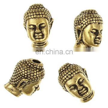 Wholesale fashion bronze 13m*10mm buddha head beads for beaded bracelet